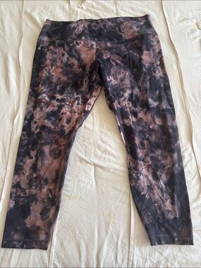 lululemon athletica Black and Brown Tie-Dye High-Waist Leggings